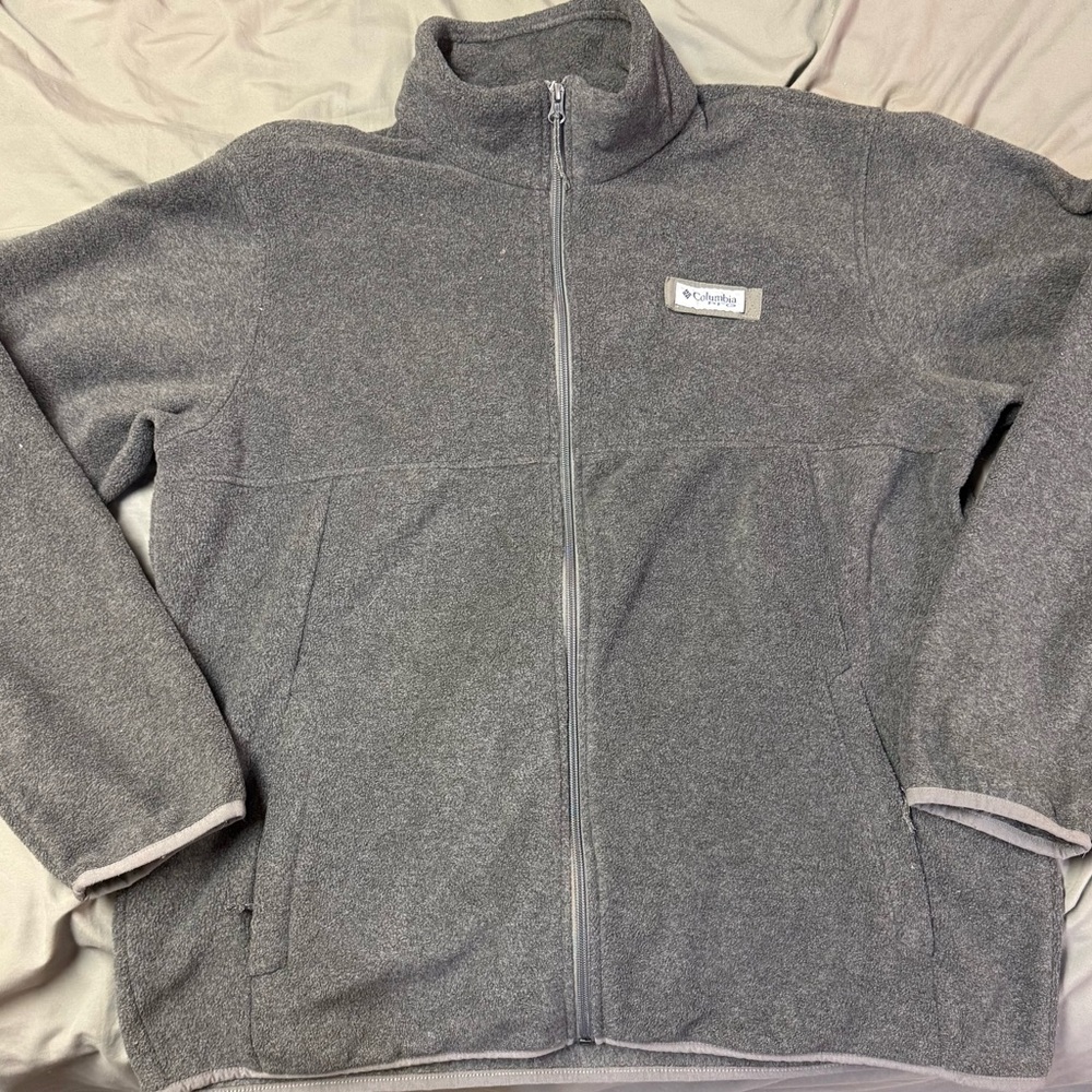 L Columbia PFG Charcoal Fleece Jacket